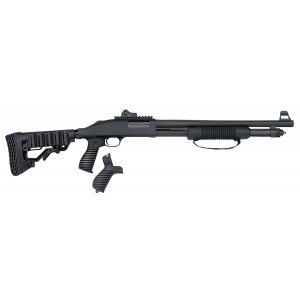 MOSSBERG 50696 590 Tactical Spx 12 Gauge 3in 6+1 18.50in Cylinder Bore Barrel Matte Blued Rec Black Flex 6 Position Stock Includes Flex Pistol Grip Fo, Ghost Ring Sights