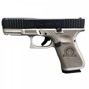 Glock 45 M.O.S., S.O.W.W. TALO Edition, Semi-auto Pistol, Polymer Frame, Striker Fired, Compact, 9MM, 4.02 in Barrel, Stippled/Laser Engraved, Cerakote Finish, Gray, Interchangeable Backstraps, Glock - Glock