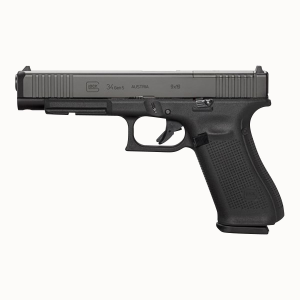 Glock UA343S103MOS G34 Gen5 MOS 9mm Luger 5.31 in 17+1 Black Black nDLC Steel w|Front Serrations Slide Black Rough Texture Interchangeable Backstrap Grip Adj Sights