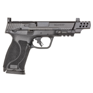 Smith & Wesson 13915 M&P PC M2.0 Full Size 10mm Auto 15+1 5.60 Black Armornite Ported Stainless Steel Barrel, Black Armornite Optic Cut/Serrated Stainless Steel Slide & Poly Frame w/Pic Rail, Pistol