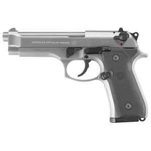 Beretta USA JS92F510 92FS Inox 9mm Luger 4.90 in 15+1 Satin Stainless Black Rubber Grip Made in USA
