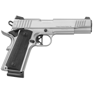 Charles Daly 1911, Superior, 1911, Semi-automatic, Metal Frame Pistol, Full Size, 45 ACP, 5 in Barrel, Steel, Chrome Finish, Silver, Rubber Checkered Grips, Novak-Cut Fixed Sights, Manual Safety, 8 Rounds, 2 Magazines, Right Hand 440.148 - Charles Daly