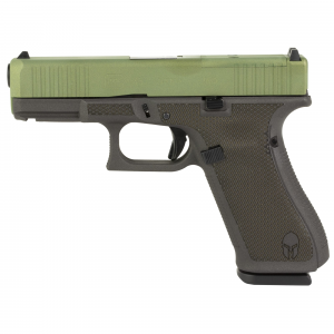 Glock 45 M.O.S., Semi-auto, Striker Fired, Compact, 9MM, 4.02 in Barrel, Cerakote Finish, Agoge Green With Cobalt Frame And Laser Engraving, 17 Rounds, 3 Mags PA455S204MOS-AGCBLAS - Glock