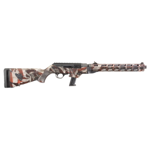Ruger 19121 PC Carbine 9mm Luger 17+1 16.12 in Threaded/Fluted Barrel, American Flag Cerakote Aluminum Alloy Receiver, American Flag Synthetic Stock, Rifle