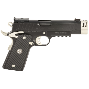 EAA GIRSAN 390616 MC1911 C Carry Frame 10mm Auto 9+1, 4.40 in Black Compensated Barrel, Black Serrated Steel Slide & Frame w/Beavertail & Picatinny Rail, Checkered Laminate Grip, Pistol