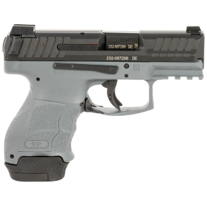 H&K 81000812 VP9SK Sub-Compact 9mm Luger 12+1/15+1 3.39 in Black Polygonal, Rifled Barrel, Black Serrated Slide, Gray Polymer Frame w/Picatinny Rail, Black Finger Grooved Polymer Grips, Pistol