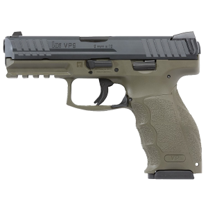 H&K 81000236 VP9 9mm Luger 10+1 4.09 in Black Polygonal, Rifled Barrel, Black Serrated Slide & Green Polymer Frame w/Picatinny Rail & Serrated Trigger Guard, Green Finger Grooved Interchangeable Backstrap Grips, Pistol