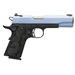 Browning 051989492 1911-380 Black Label Full Size Frame 380 ACP 8+1, 4.25 Matte Stainless Steel Barrel, Polar Blue Cerakote Serrated Aluminum Slide, Matte Black Poly Frame w/Beavertail, Pistol