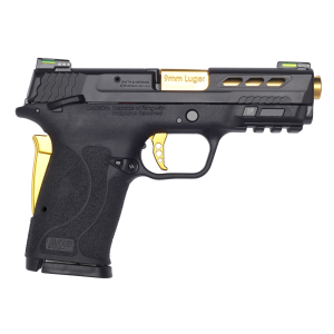 Smith & Wesson M&P 9 Shield EZ Gold Performance Center Pistol 13227, 9mm, 3.83 Ported, Safety, Black/Gold, 8 Rds - Smith And Wesson