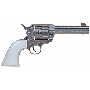 Traditions SAT73110BTM Frontier Revolver 45 Colt (LC) 4.75 in 6rd Color Case Hardened White PVC Grip