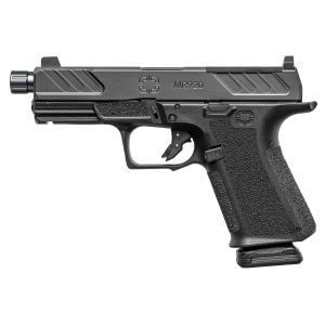 Shadow Systems MR920, Foundation, Striker Fired, Semi-auto, Polymer Frame Pistol, Compact, 4.5 in Threaded Barrel, Nitride Finish, Black, White Dot Fixed Sights, Optics Ready Slide, 15 Rounds, 2 Mags, Includes (3) Backstraps and Optics Kit SS-1310