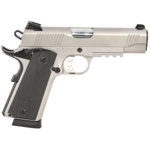 Tisas 10100124 1911 Carry 45 ACP 8+1 4.25 in Black Steel Barrel, Satin Stainless Serrated Steel Slide, Stainless Steel Frame w/Accessory Rail & Beavertail Frame, Pistol
