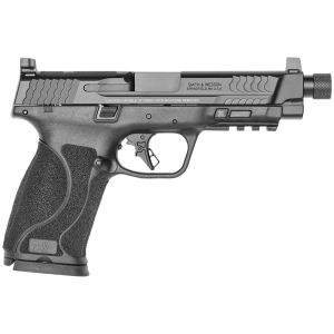 Smith & Wesson 13586 M&P M2.0 Full Size 45 ACP 10+1, 5.12 in Black Armornite Steel Threaded Barrel & Optic Ready/Serrated Slide, Matte Black Polymer Frame w/Picatinny Rail, Pistol