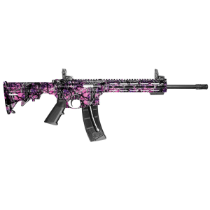 Smith & Wesson 10212 M&P15 Sport 22 LR 25+1 16.50 Black Carbon Steel Barrel, Muddy Girl Finish, 6 Position CAR Stock, 10 Magpul M-Lok Handguard, Magpul MBUS Sights, Manual Safety, Optics Ready, Rimfire Rifle
