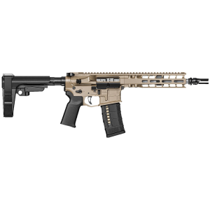 Radian Weapons R0504 Model 1 300 Blackout 30+1 9 in Black Cerakote Match Grade Threaded Barrel, FDE Cerakote Aluminum Receiver w/Picatinny Rail, Black Carbon Fiber SBA3 Brace, Black Magpul Grip, Pistol