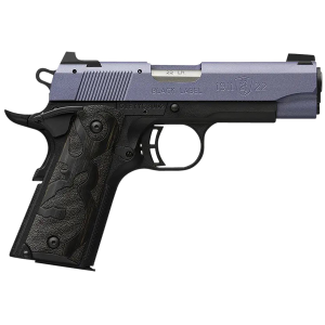 Browning 051894490 1911-22 Black Label Compact Frame 22 LR 10+1, 3.63 Matte Stainless Steel Barrel, Crushed Orchid Cerakote Serrated Slide, Matte Black Poly Frame w/Beavertail, Black Laminate Wood Grip, Rimfire Pistol