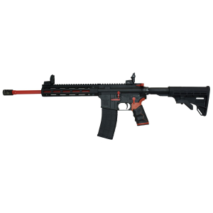 Tippmann M4-22 Redline, Semi-auto Rifle, AR, 22 LR, 16 in Red Barrel, TandemKross Gamechanger Pro Compensator, Matte Finish, Black with Red Accents, Composite Free Float M-LOK Handguard, M4 Collapsibl
