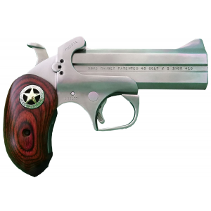 Bond Arms Rustic Ranger 45 Colt (LC)/410 Gauge 3 in 2 Round Stainless Metal Finish, Rosewood Grips with Two Tone Star Includes Leather Holster