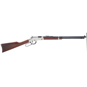 Henry H004SV Golden Boy Silver 17 HMR Caliber with 11+1 Capacity, 20 in Blued Barrel, Nickel-Plated Metal Finish & American Walnut Stock Right Hand (Full Size), Rifle