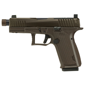 Lone Wolf Distributors Dusk19, Striker Fired, Semi-auto, Polymer Frame Pistol, Compact, 9mm, 4.6 in Threaded Black Barrel, Matte Finish, Brown Frame and Bronze Slide, RMR Compatible Optic Cut, Front N