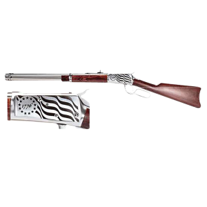 ROSSI 920441693en1 R92 Carbine 44 Rem Mag 8+1 16 In Round Barrel, Stainless Rec With 1776 Flag Engraving, Hardwood Stock