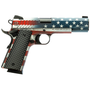 Gforce Arms BS45SUSA Balistik Defense Adam 1911 Full Size 45 ACP 8+1 5 in Black Steel Barrel, USA Flag Cerakote Slide Steel Frame w/Beavertail, Black Rubber Grips - Gforce Arms