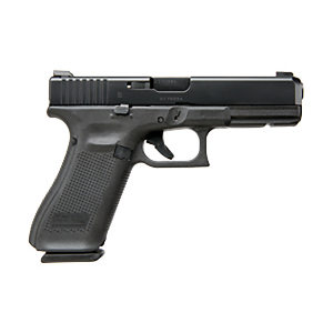 Glock UA1750303AB G17 Gen5 9mm Luger 4.49 in 17+1 Black Black nDLC Steel with Front Serrations Slide Black Rough Texture Interchangeable Backstraps Grip AmeriGlo Sights - Glock