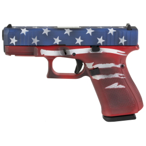 Glock 19 GEN 5, Semi-automatic, Striker Fired, Compact, 9MM, 4.02 in Barrel, Cerakote Finish, Red/White/Blue Battle Worn Flag, 15 Rounds, 3 Magazines PA195S204-BWF