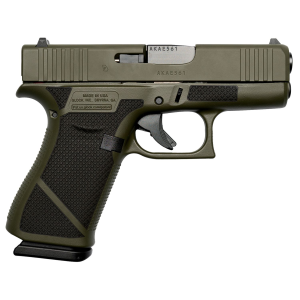 Weapon Works UX4350201-228081 G43X Sub-Compact Frame 9mm Luger 10+1 3.41 in Black Steel Barrel, OD Green w/Diamond Stippling Serrated Slide & Polymer Frame w/Beavertail, Black Textured Grip, Pistol - Weapon Works