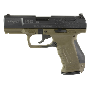 Walther Arms 2874172 P99 Final Edition 9mm Luger 15+1 4 in Black Steel Barrel, Black Cerakote Serrated/ inFinal Edition in Engraving Steel Slide, OD Green Polymer Frame w/Picatinny Rail, OD Green w/Interchangeable Backstraps Grip, Pistol