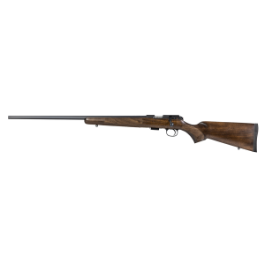 CZ-USA 02391 CZ 457 American Full Size 22 WMR 5+1 24 in Black Nitride Black Nitride Steel Receiver Turkish Walnut Fixed American Style Stock Left Hand, Rifle