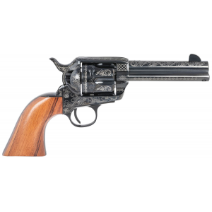Pietta HF45LLE434NMBW 1873 GW2 45 Colt (LC) 6rd 4.75 in Blued Laser Engraved Steel Walnut Grip