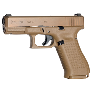 Glock PX1950701 G19X Compact 9mm Luger 10+1 4.02 in Black GMB Barrel, Coyote nPVD Serrated Slide, Coyote Brown Cerakote Polymer Frame w/Accessory Rail, Coyote Brown Textured Polymer Grip, Pistol