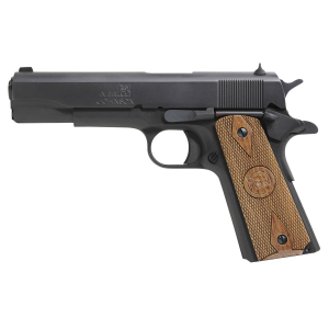 Iver Johnson Arms 1911A1938 1911 A1 38 Super 9+1 5 Matte Blued Serrated Steel Slide & Steel Frame w/Beavertail Double Diamond Checkered Walnut Grips