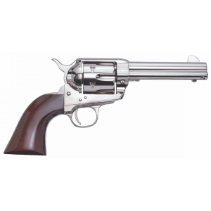 Cimarron PPP45N Pistolero 45 Colt (LC) 6rd 4.75in Nickel-Plated Steel Barrel, Cylinder  Frame, Wide Front Sight, Smooth Walnut Grip