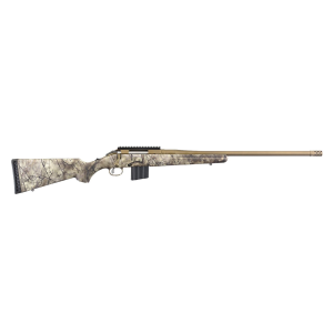Ruger 26986 American Full Size 350 Legend 5+1 22 in Burnt Bronze Cerakote Threaded Barrel, Picatinny Rail Steel Receiver, GoWild Camo I-M Brush Fixed Synthetic Stock, Right Hand, Rifle