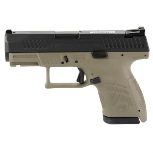 CZ-USA 89561 P-10 S 9mm Luger 3.50 in 12+1 Flat Dark Earth Polymer Frame Black Steel Slide Flat Dark Earth Polymer Grip Fixed Tritium Nights Sights Reversible Mag Release