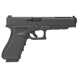 Glock PI3430101 G34 Gen3 *CA Compliant Competition 9mm Luger 10+1 5.31 in Black Polygonal, Rifled Barrel, Matte Black Serrated Slide, Black Polymer Frame w/Picatinny Rail, Black Textured Finger Grooved Polymer Grip, Right Hand, Pistol