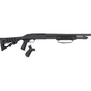 MOSSBERG 50691 590 Tactical 12 Gauge 6+1 3in 18.50in Cylinder Bore Barrel, Matte Blued Metal Finish, Dual Extractors, Flex Component 6 Position Stock W/flex Pistol Grip Recoil Pad