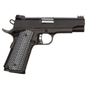 Rock Island 51487 Rock Ultra MS 45 ACP Caliber with 4.25 in Barrel, 8+1 Capacity, Overall Black Parkerized Finish Steel, Beavertail Frame, Serrated Slide & Black/Gray G10 Grip, Pistol - Armscor Firearms