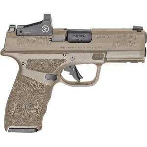Springfield Armory HCP9379FOSPCT Hellcat Pro OSP Compact Pistol 9mm 15+1 3.70 in Black Barrel, FDE Serrated Slide, Frame w/Picatinny Rail, Crimson Trace