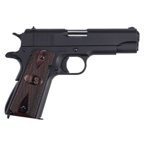 Auto-Ordnance 1911BKOCW 1911-A1 Commander 45 ACP 4.25 in 7+1 Matte Black Steel Checkered Wood with Integrated US Logo Grip