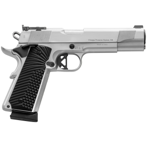 Charles Daly 1911 Empire, 1911, Semi-automatic, Metal Frame Pistol, Full Size, 45 ACP, 5 in Barrel, Steel, Chrome Finish, Silver, G10 Grips, Adjustable Rear Sight, Manual Safety, 8 Rounds, 2 Magazines, Right Hand 440.147 - Charles Daly