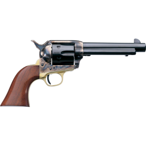 Taylors & Company 550527 Ranch Hand 357 Mag Caliber with 5.50 in Blued Finish Barrel, 6rd Capacity Blued Finish Cylinder, Color Case Hardened Finish Steel Frame & Walnut Grip , Revolver
