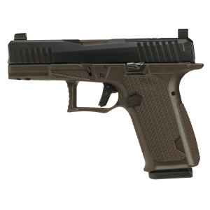 Lone Wolf Distributors Dusk19, Striker Fired, Semi-auto, Polymer Frame Pistol, Compact, 9mm, 4.02 in Bronze Barrel, Matte Finish, Black Slide and Brown Frame, RMR Compatible Optic Cut, Front Night Sight/ Black Rear, 15 Rounds, 1 Mag LWD-DUSK19-BLK-OR