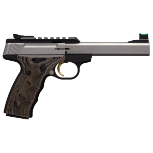 Browning 051531490 Buck Mark Plus 22 LR 10+1 5.50 in Slab Side Barrel, Stainless Optic Ready/Serrated Steel Slide, Matte Black Aluminum Frame & Black Laminate UDX Grips, Pistol