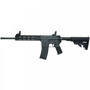 Tippmann M4-22 Pro Compliant, Semi-auto Rifle, AR, 22 LR, 16 in Fluted Barrel, Composite MLOK Handguard, Faux Slip Fit Flash Hider, Matte Finish, Black, M4 Collapsible Stock, Front/Rear Flip Sights, 1 Mag, 10 Rounds A101092 - Tippmann Arms Company