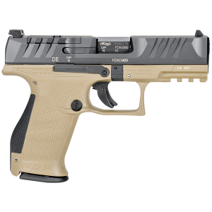 Walther Arms 2858444 PDP Compact 9mm Luger 15+1 4 in Black Polygonal, Rifled Barrel, Black Optic Ready/Serrated Slide, Tan Polymer Frame w/Picatinny Rail, Black Performance Duty Texture Grips, Pistol