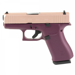 Glock 43X, Semi-auto, Striker Fired, Sub-Compact, 9MM, 3.41 in Barrel, Cerakote Finish, Black Cherry Frame with Rose Gold Slide, 10 Rounds, 2 Mags UX4350204-BCFRRGS - Glock