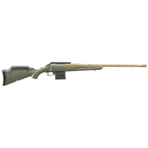 Ruger 46940 American Predator Gen II 22 ARC 10+1 22 in Burnt Bronze Cerakote Spiral Fluted/Threaded Barrel, Picatinny Rail Steel Receiver, Green Splatter Adjustable Synthetic Stock